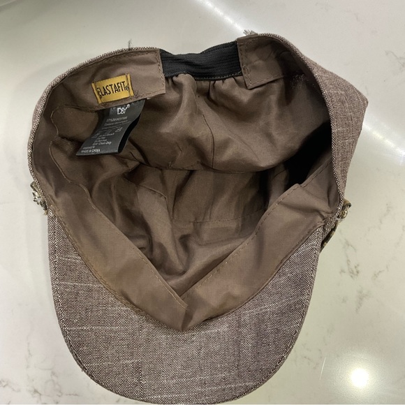 D&Y brown cadet newsboy with animal print trim, tiger charm one size - Picture 7 of 8